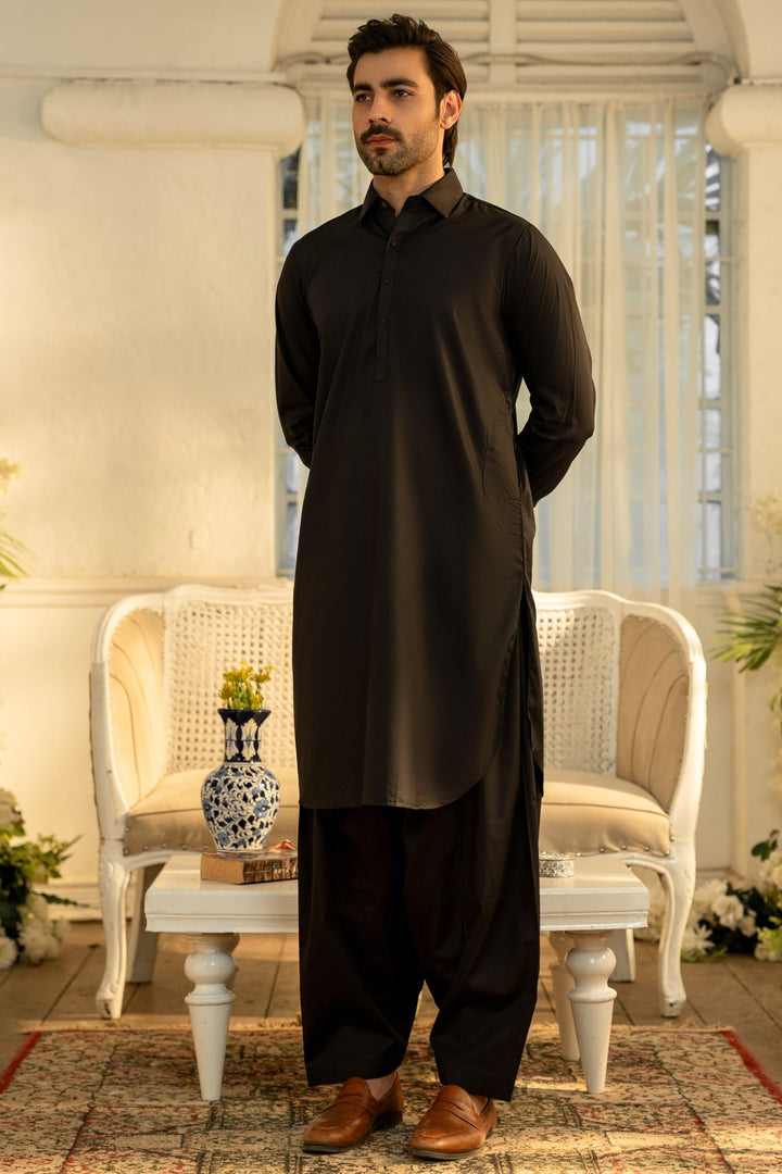 Black Wash & Wear Shalwar Kameez - Prime Point Store