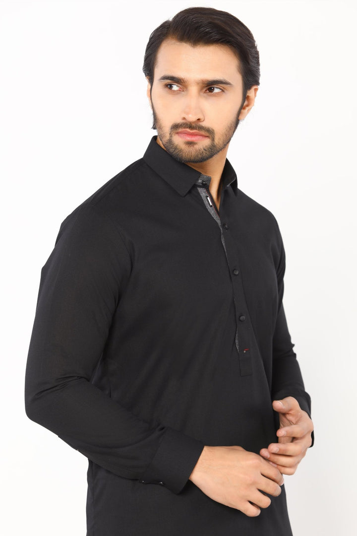 Black Wash & Wear Shalwar Kameez - Prime Point Store