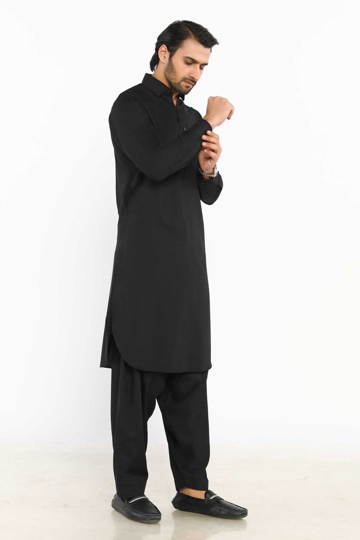 Black Wash & Wear Shalwar Kameez - Prime Point Store