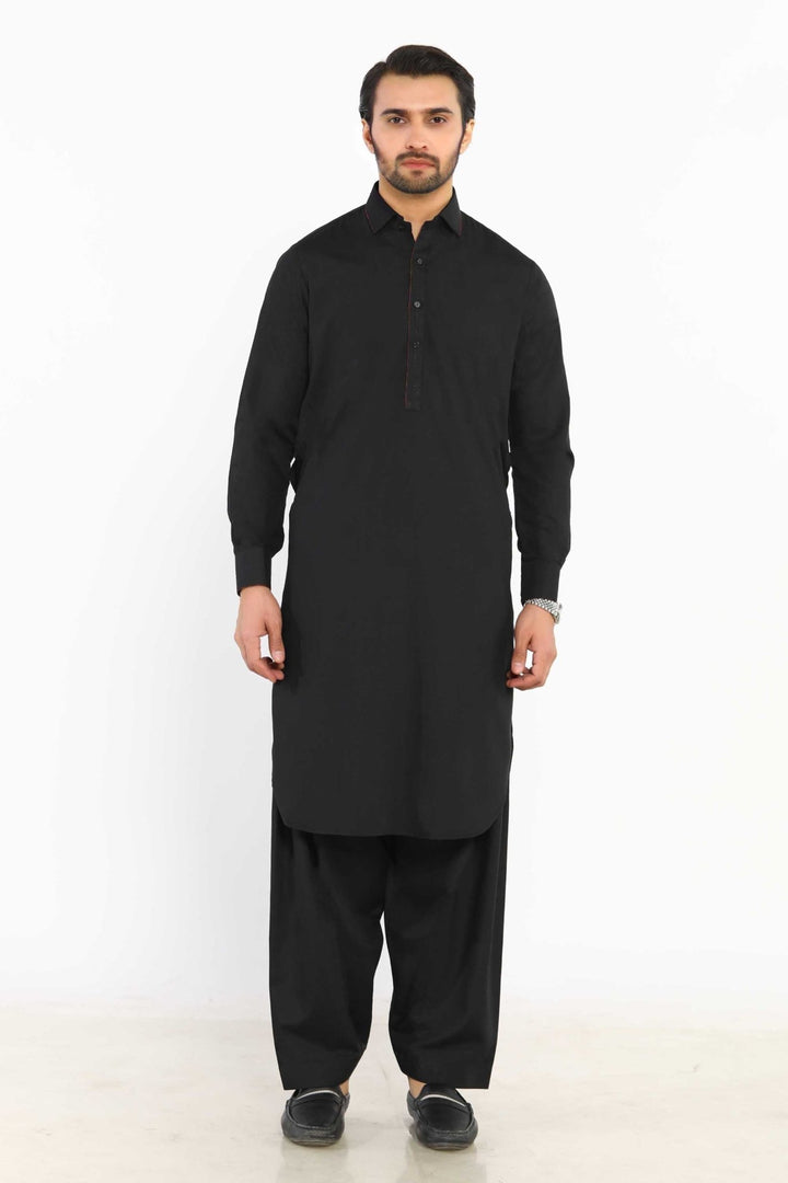 Black Wash & Wear Shalwar Kameez - Prime Point Store