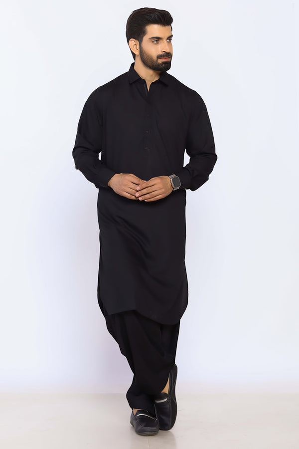 Black Wash & Wear Shalwar Kameez - Prime Point Store