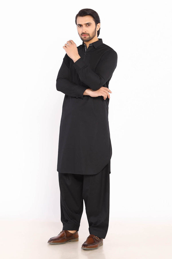 Black Wash & Wear Shalwar Kameez - Prime Point Store