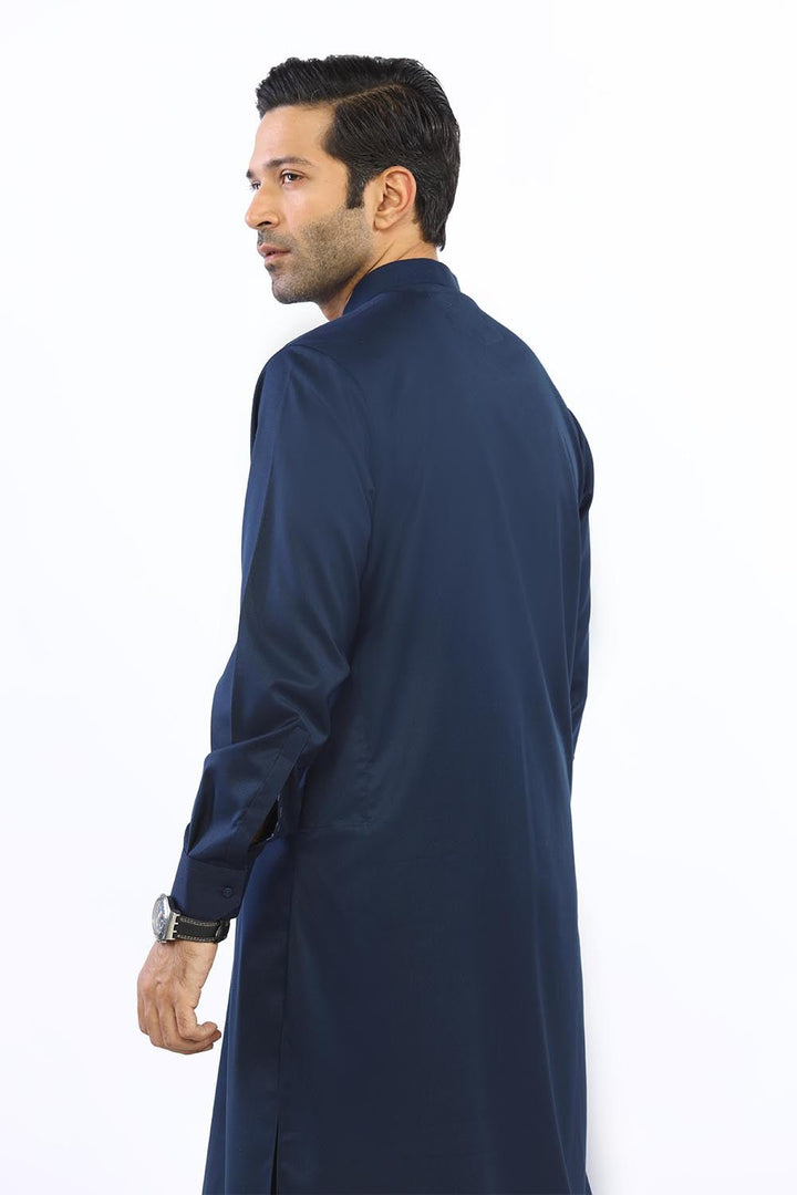 Blue Blended Casual Shalwar Kameez For Men - Prime Point Store