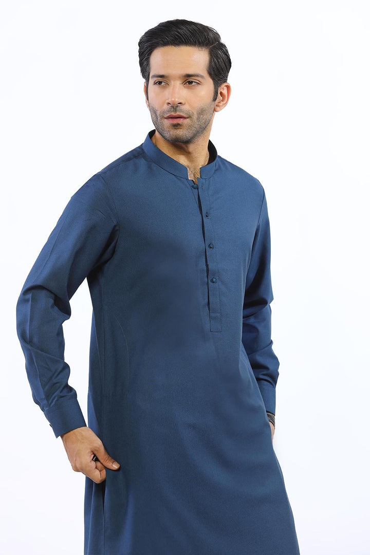 Blue Cotton Casual Shalwar Kameez For Men - Prime Point Store