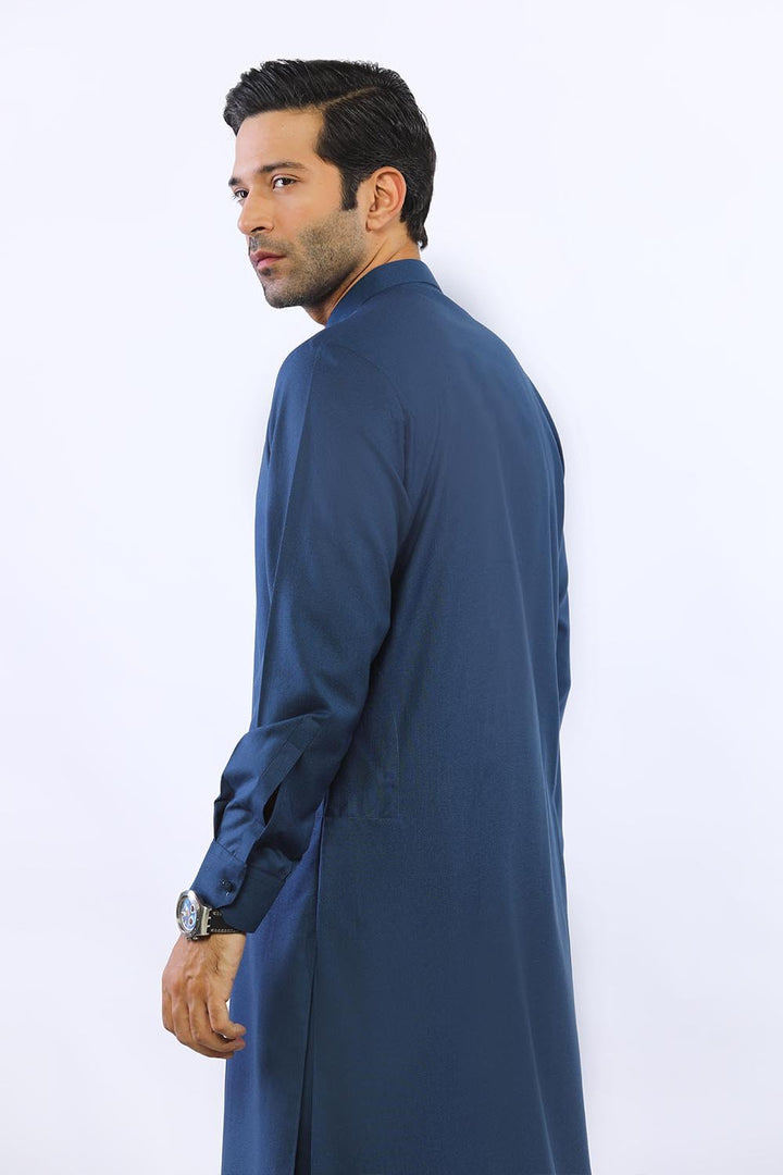 Blue Cotton Casual Shalwar Kameez For Men - Prime Point Store