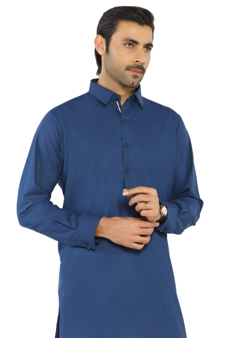 Blue Fashion Wash & Wear Shalwar Kameez For Men - Prime Point Store