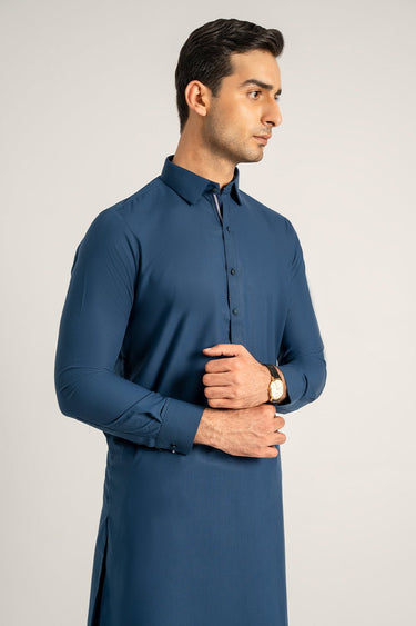 Blue Fashion Wash & Wear Shalwar Kameez For Men - Prime Point Store