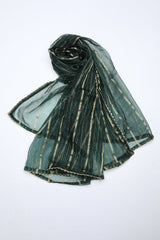 Bottle Green Raw Silk Stole - Prime Point Store