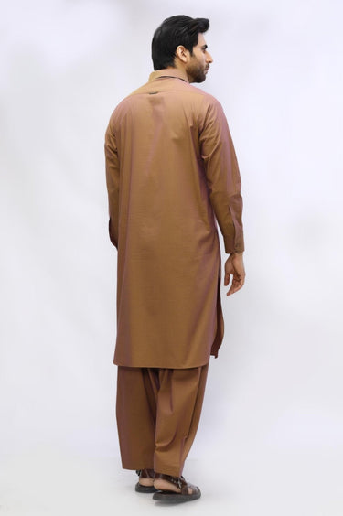 Brown Blended Casual Shalwar Kameez For Men - Prime Point Store