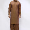 Brown Blended Casual Shalwar Kameez For Men - Prime Point Store