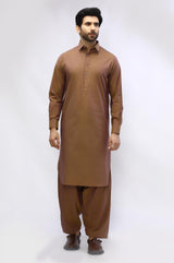 Brown Blended Casual Shalwar Kameez For Men - Prime Point Store