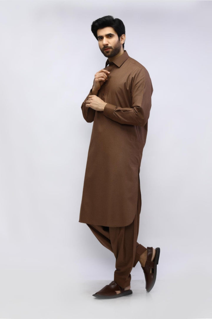 Brown Cotton Casual Shalwar Kameez For Men - Prime Point Store