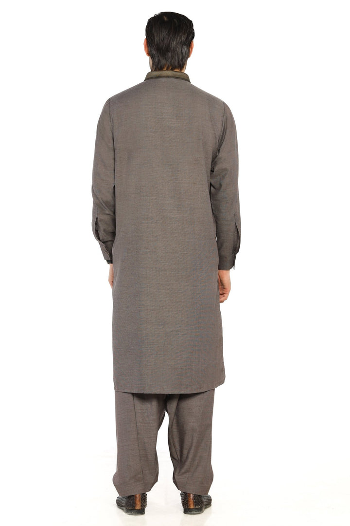 Brown Fashion Wash & Wear Shalwar Kameez For Men - Prime Point Store