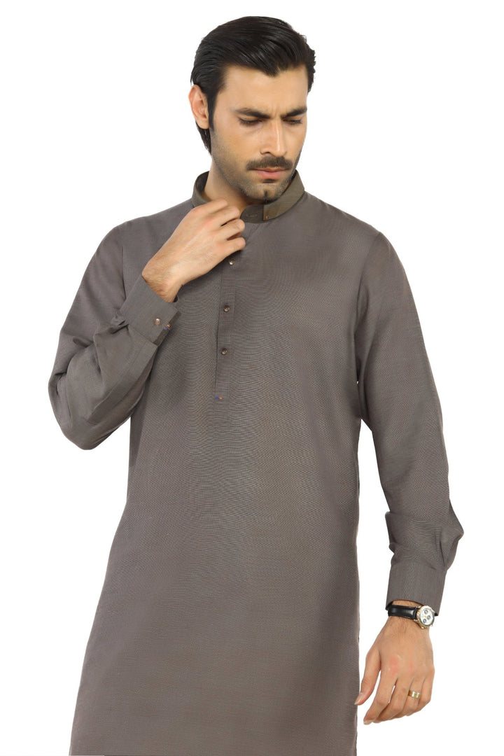 Brown Fashion Wash & Wear Shalwar Kameez For Men - Prime Point Store