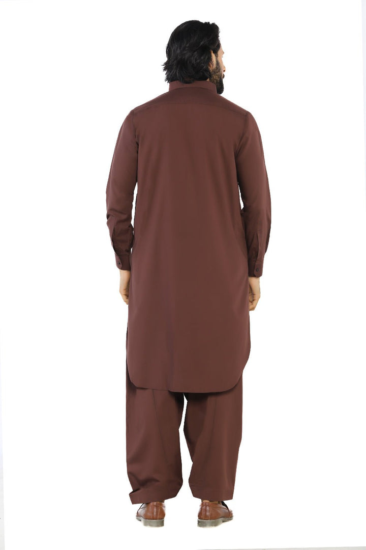 Brown Men Wash & Wear Shalwar Kameez - Prime Point Store