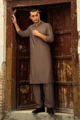 Brown Wash & Wear Shalwar Kameez For Men - Prime Point Store