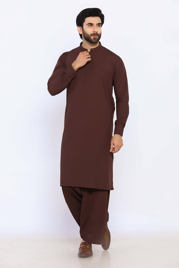 Brown Wash & Wear Shalwar Kameez - Prime Point Store