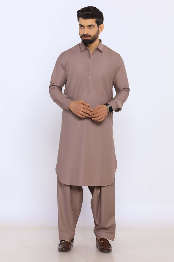 Brown Wash & Wear Shalwar Kameez - Prime Point Store