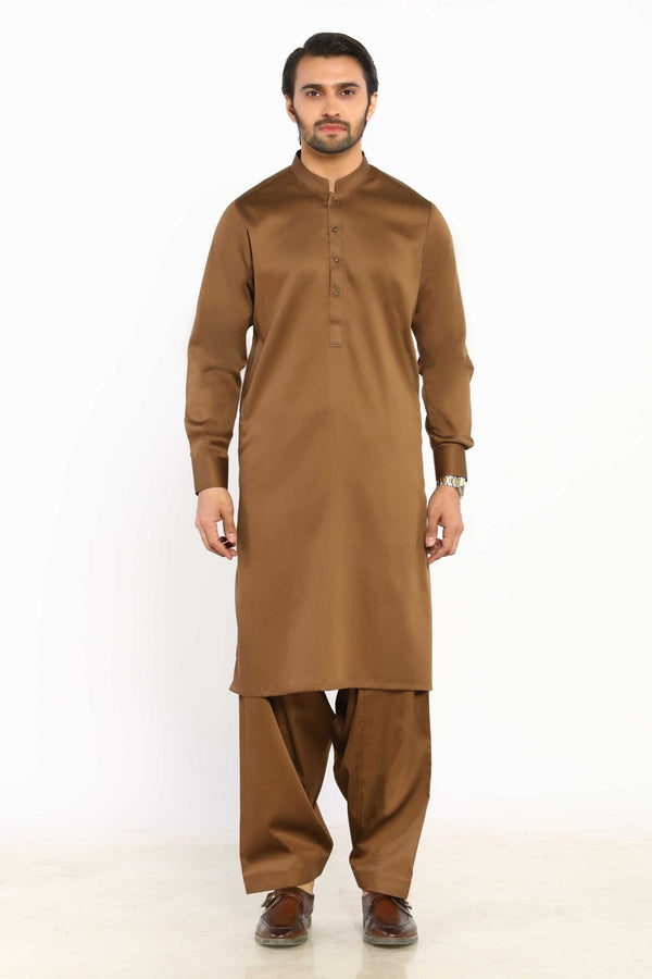 Brown Wash & Wear Shalwar Kameez - Prime Point Store