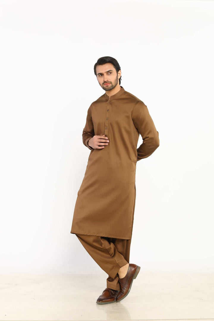 Brown Wash & Wear Shalwar Kameez - Prime Point Store