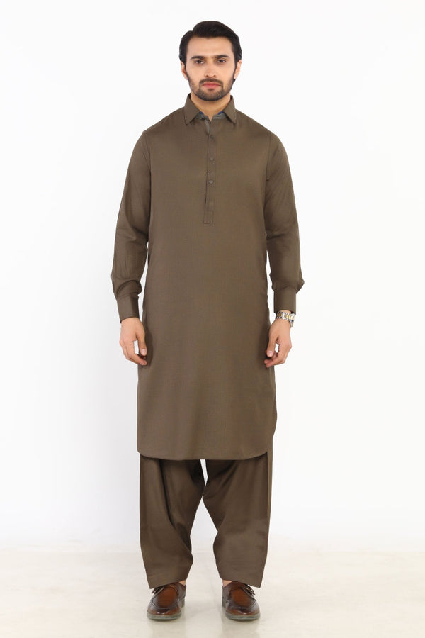 Brown Wash & Wear Shalwar Kameez - Prime Point Store