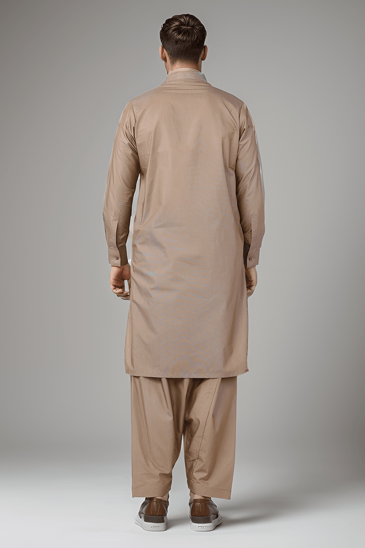 Camel Blended Casual Shalwar Kameez For Men - Prime Point Store