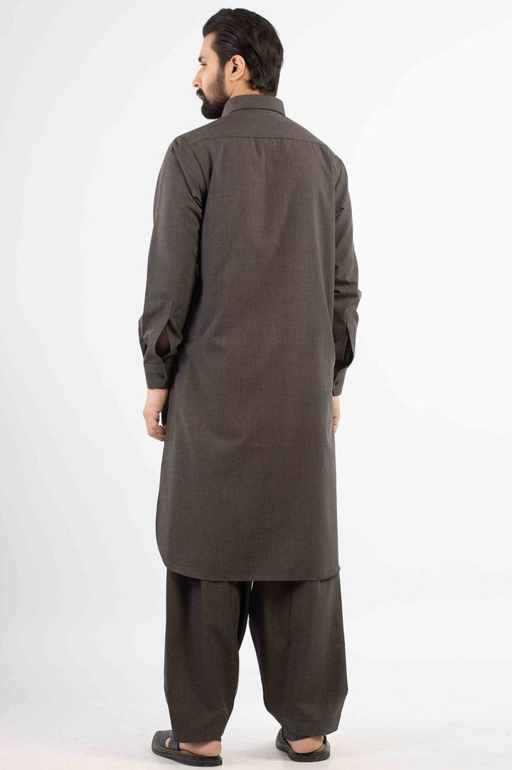 Charcoal Blended Casual Shalwar Kameez For Men - Prime Point Store