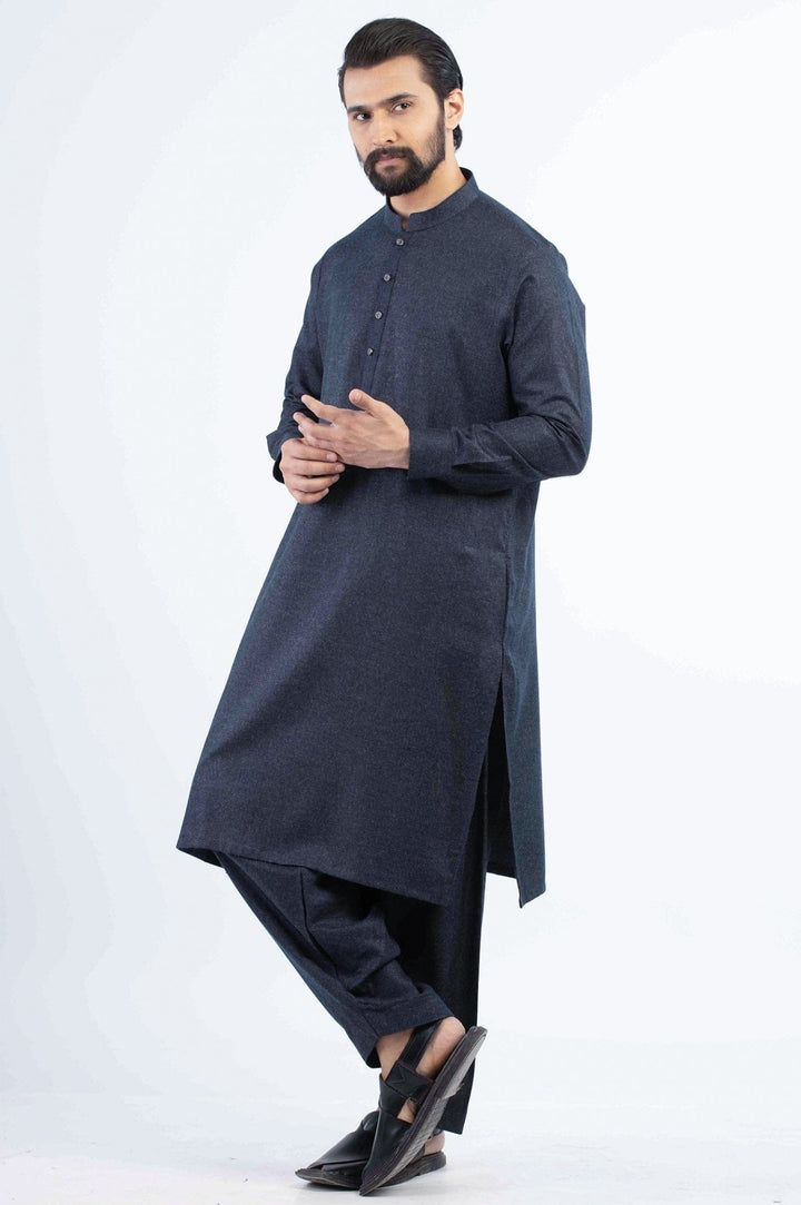 Charcoal Wool Casual Shalwar Kameez For Men - Prime Point Store