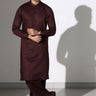 Choco Brown Blended Casual Shalwar Kameez For Men - Prime Point Store