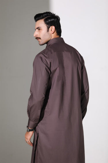Choco Brown Cotton Unstitched Suit For Men - Prime Point Store