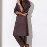 Choco Brown Cotton Unstitched Suit For Men - Prime Point Store
