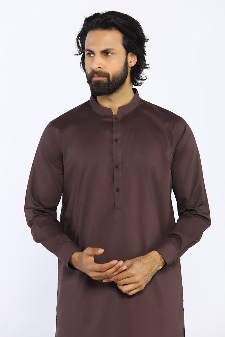 Choco Brown Men Wash & Wear Shalwar Kameez - Prime Point Store