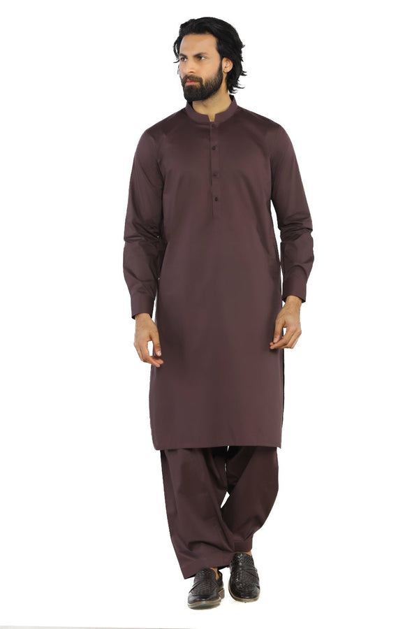 Choco Brown Men Wash & Wear Shalwar Kameez - Prime Point Store