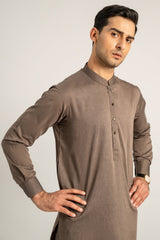 Coffee Brown Blended Shalwar Kameez For Men - Prime Point Store