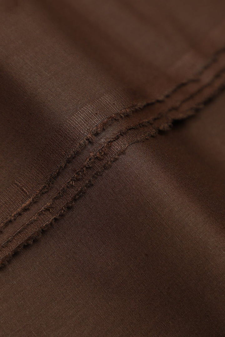 Cotton Chocolate Brown Unstitched Suit For Men - Prime Point Store