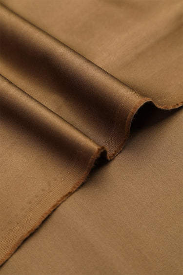 Cotton Satin Brown Unstitched Suit - Prime Point Store