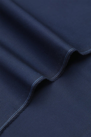 Cotton Satin Dark Blue Unstitched Suit - Prime Point Store