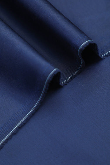 Cotton Satin Navy Blue Unstitched Suit - Prime Point Store