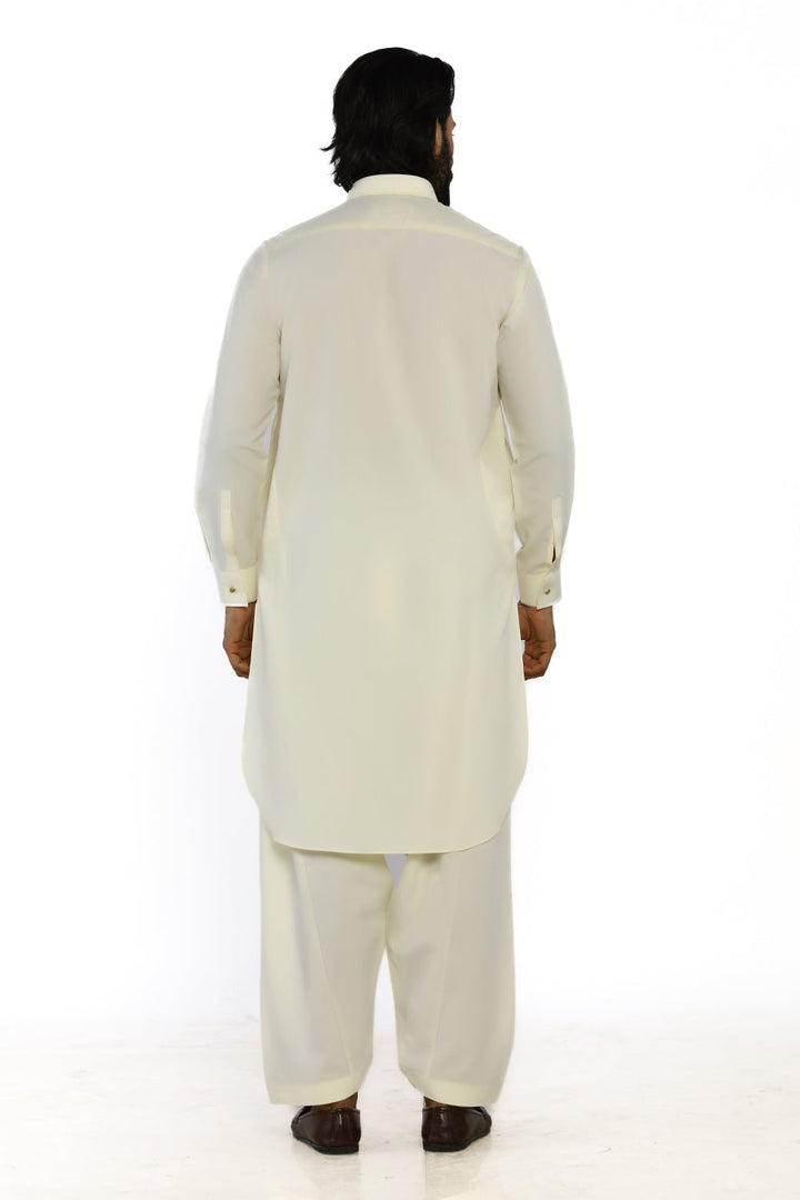 Cream Wash & Wear Men Shalwar Kameez - Prime Point Store