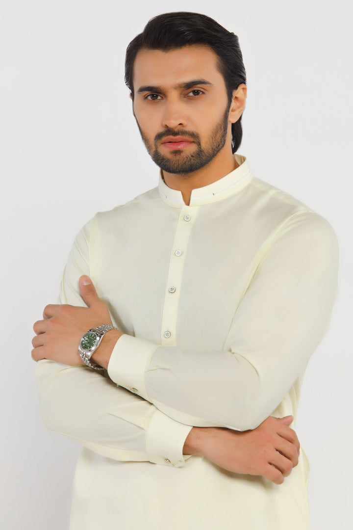 Cream Wash & Wear Shalwar Kameez - Prime Point Store