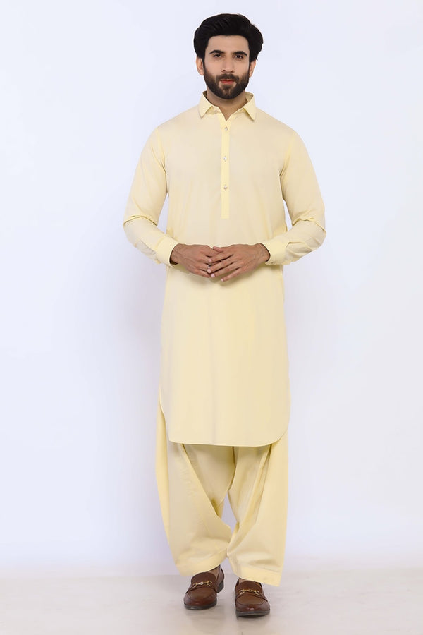 Cream Wash & Wear Shalwar Kameez - Prime Point Store