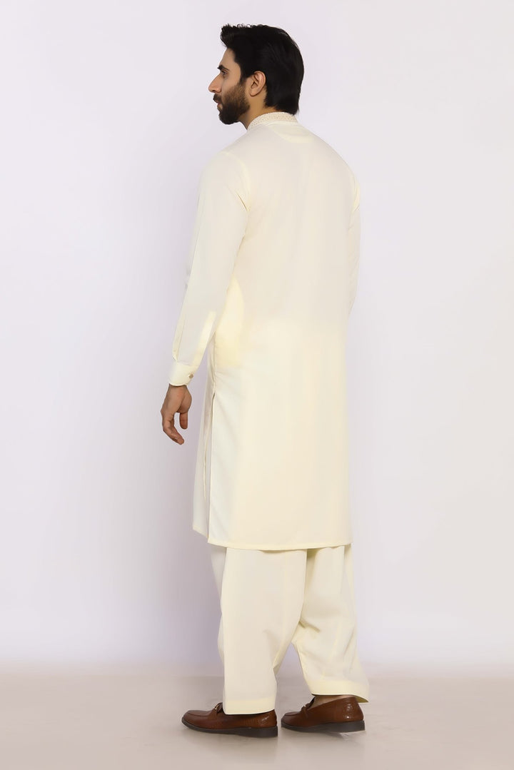 Cream Wash & Wear Shalwar Kameez - Prime Point Store