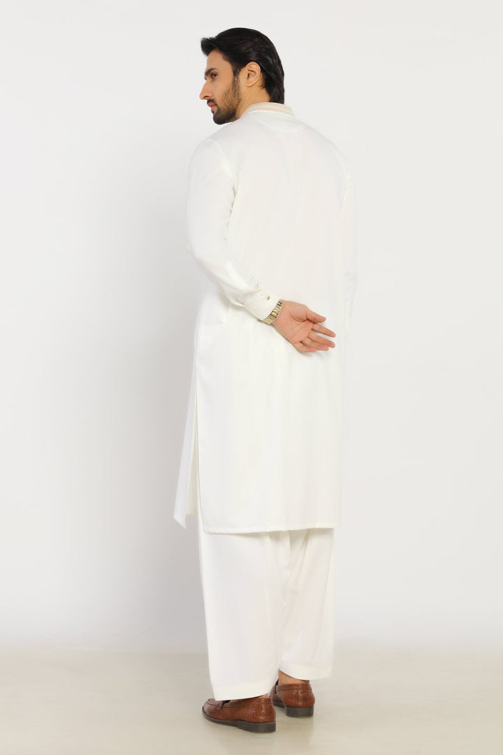 Cream Wash & Wear Shalwar Kameez - Prime Point Store