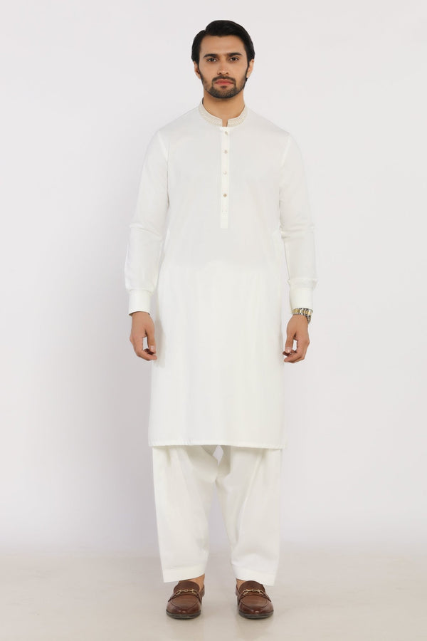 Cream Wash & Wear Shalwar Kameez - Prime Point Store