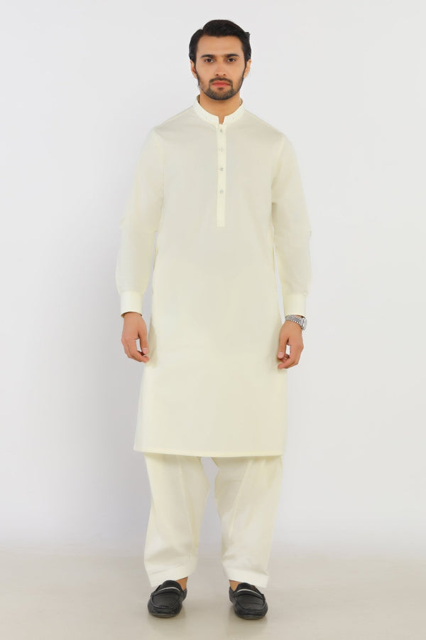 Cream Wash & Wear Shalwar Kameez - Prime Point Store