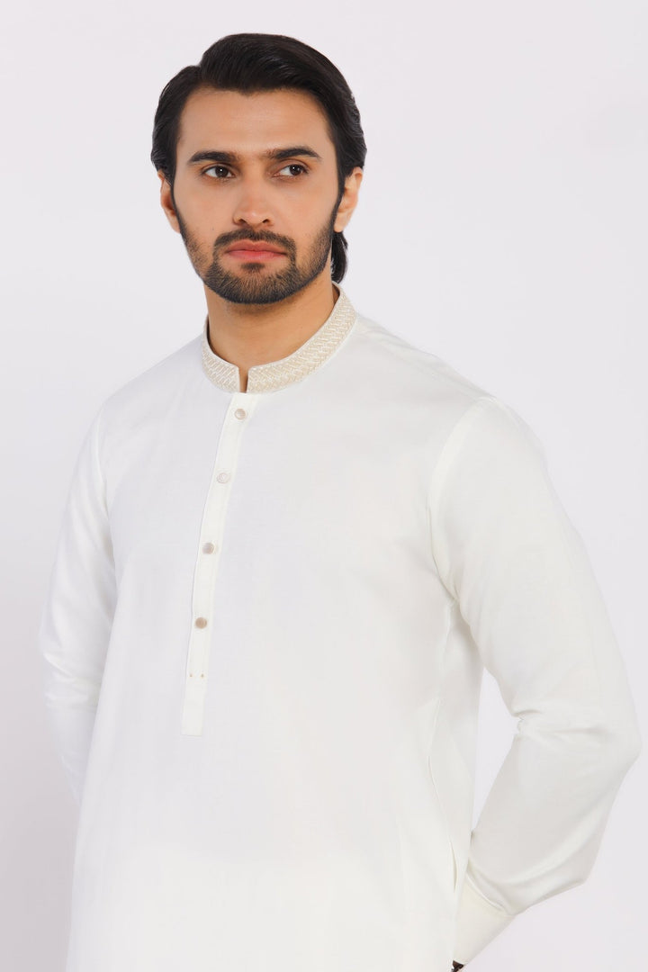 Cream Wash & Wear Shalwar Kameez - Prime Point Store