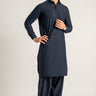 Dark Blue Wash & Wear Shalwar Kameez For Men - Prime Point Store