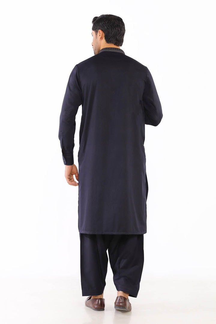 Dark Blue Wash & Wear Shalwar Kameez - Prime Point Store