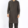 Dark Brown Blended Casual Shalwar Kameez For Men - Prime Point Store