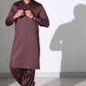 Dark Brown Blended Casual Shalwar Kameez For Men - Prime Point Store